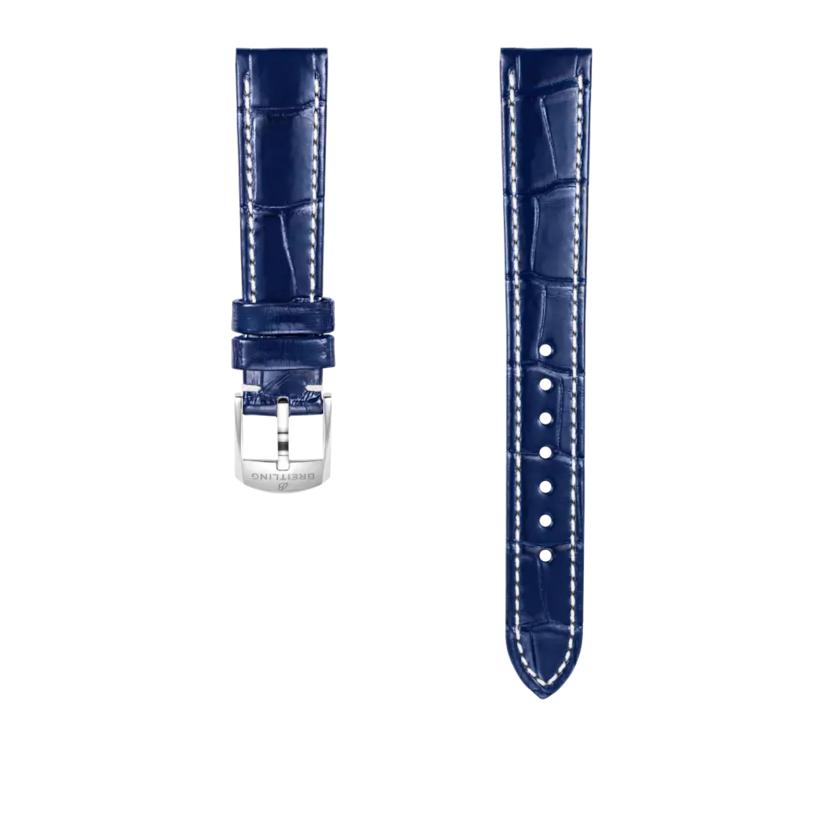 Blue alligator leather strap - 1087PL - image 1