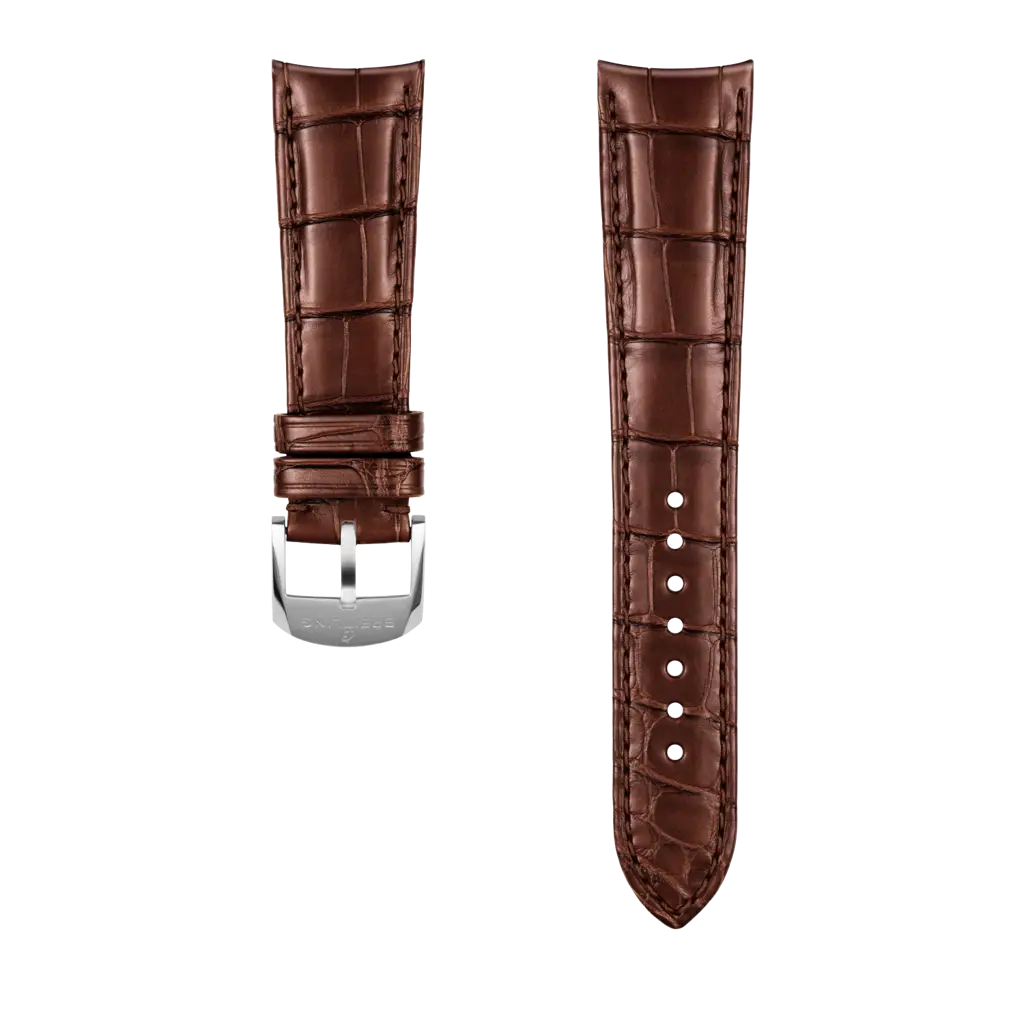 Brown alligator leather strap - 1088P - image 1