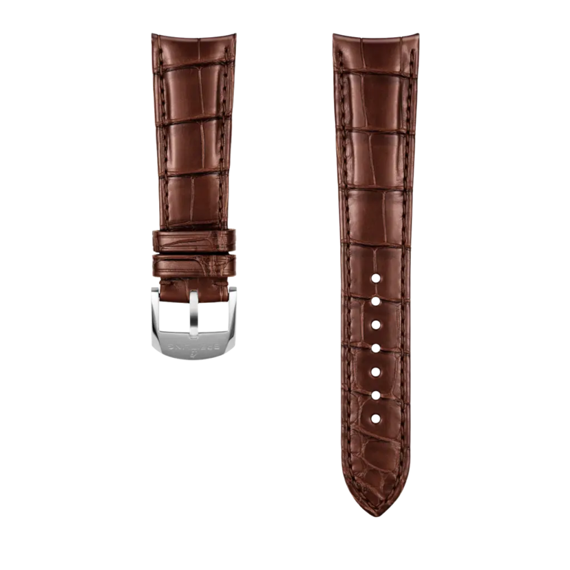 Brown alligator leather strap - 1088P - image 1