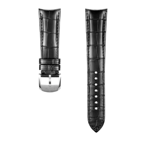 Bracelet en cuir d’alligator noir 1090P