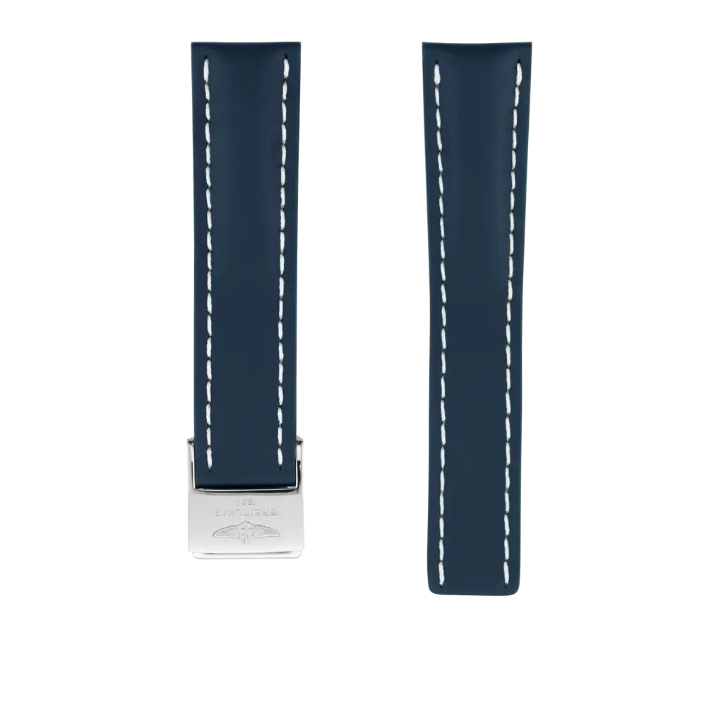 Blue calfskin leather strap - 112X - image 1