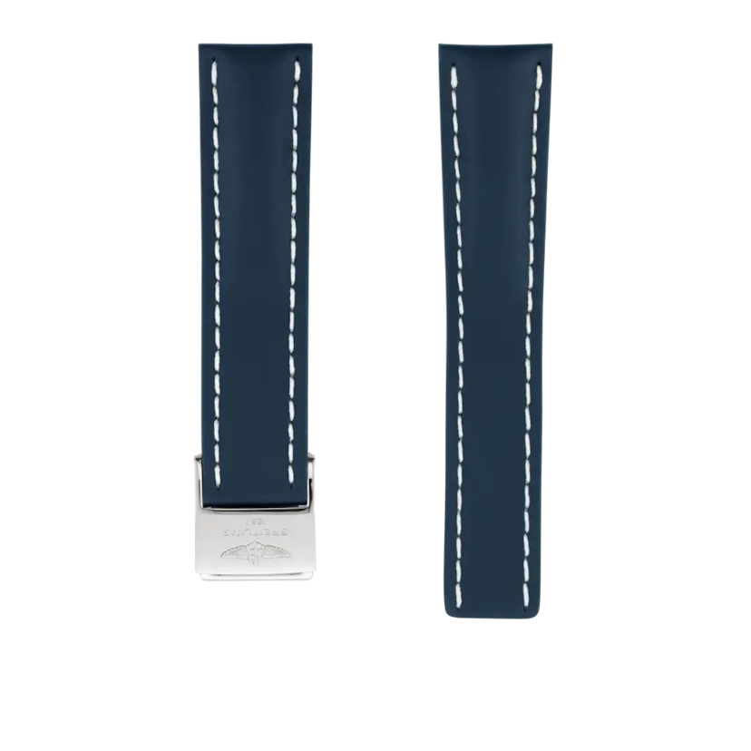 Blue calfskin leather strap - 112X - image 1