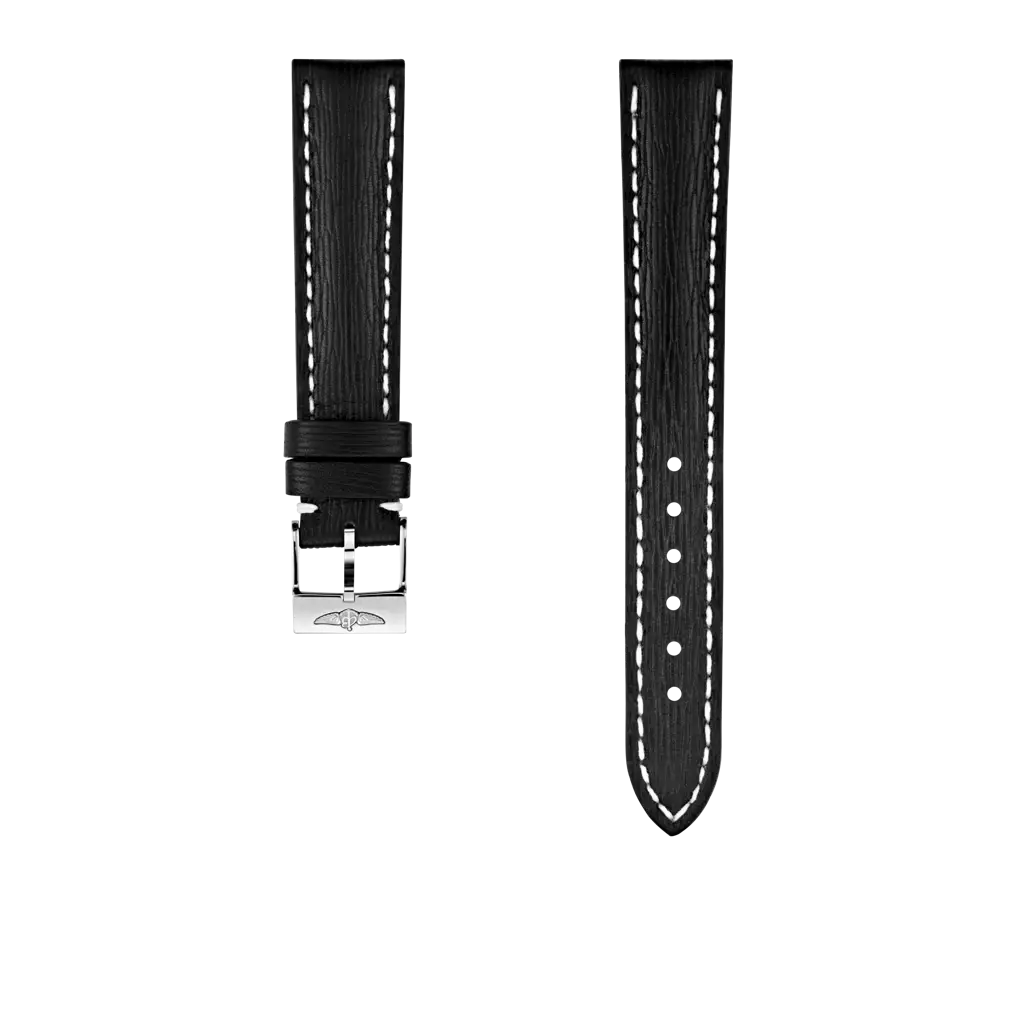 Black sahara calfskin leather strap - 208X - image 1