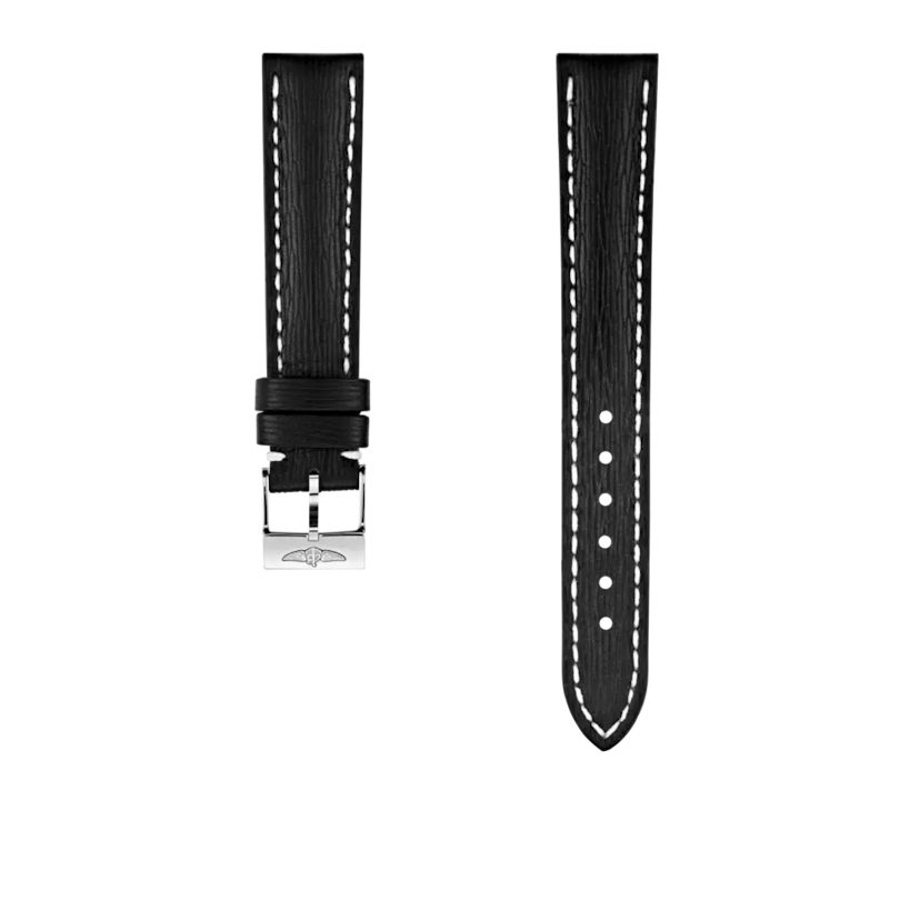 Black sahara calfskin leather strap - 208X - image 1