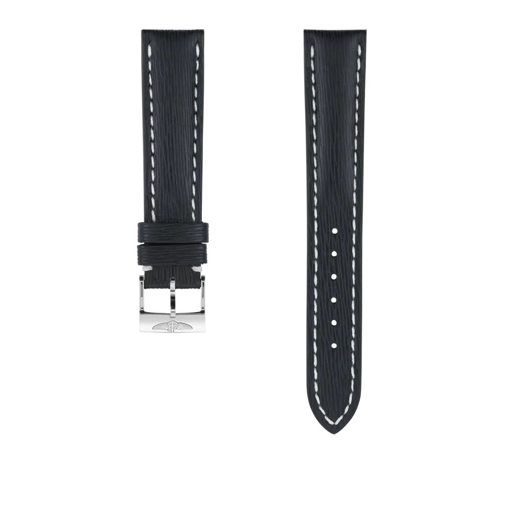 Black sahara calfskin leather strap - 213X - image 1