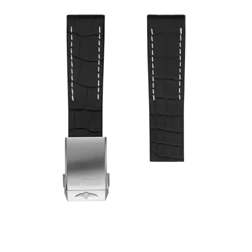 Graues Armband aus Alligatorleder und Kautschuk 296S