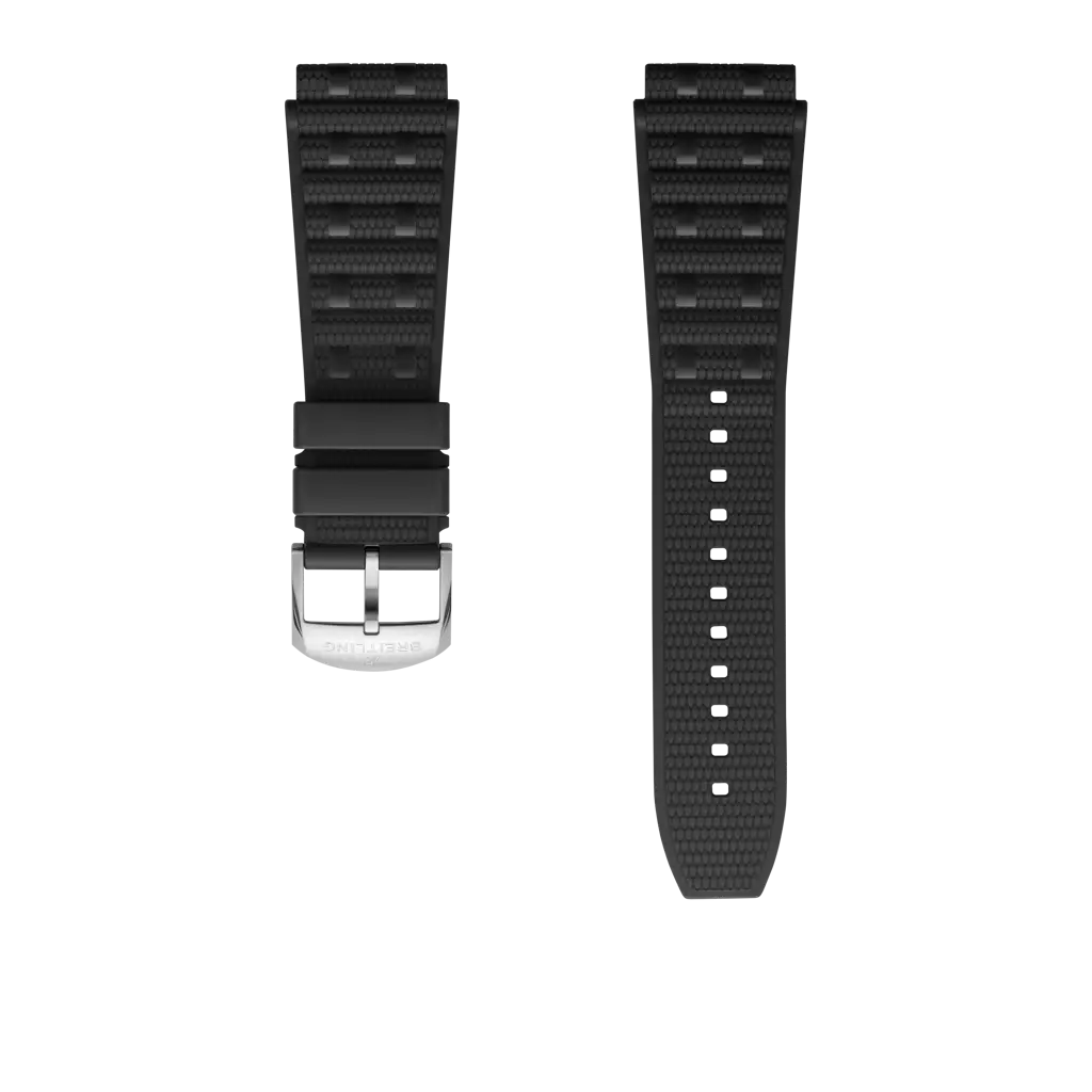 Black Rouleaux rubber strap - 372SS - image 1
