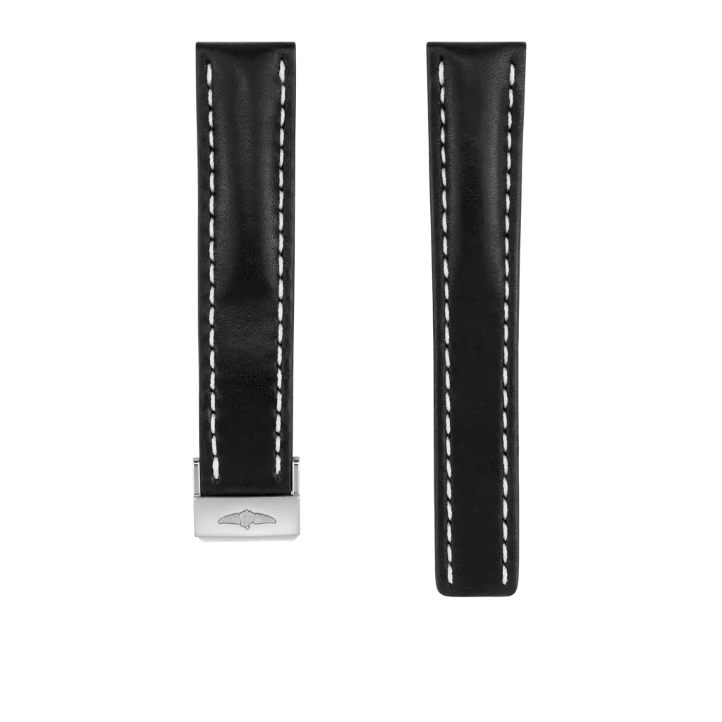 Black novo nappa calfskin leather strap - 429X - image 1