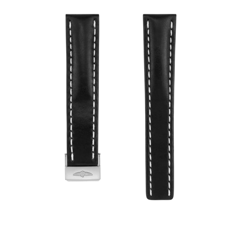 Black novo nappa calfskin leather strap - 429X - image 1