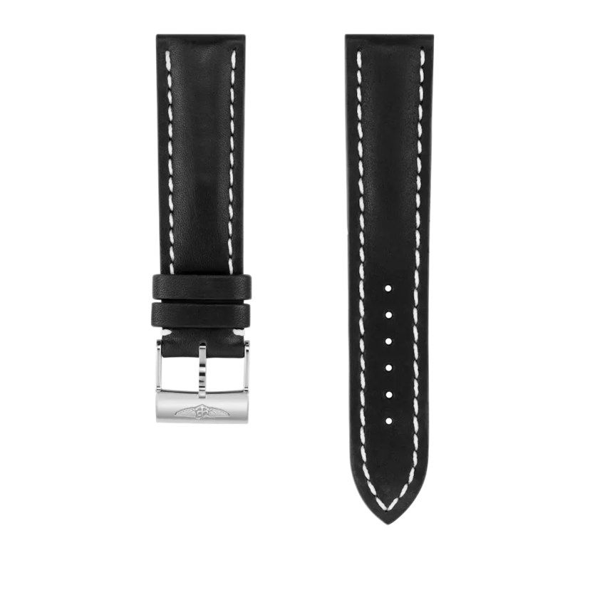 Black novo nappa calfskin leather strap - 435X - image 1