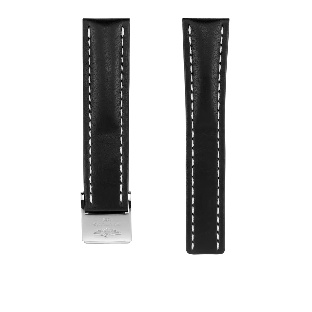 Black novo nappa calfskin leather strap - 436X - image 1