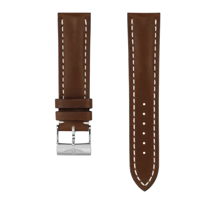 Brown novo nappa calfskin leather strap - 437X - image 1