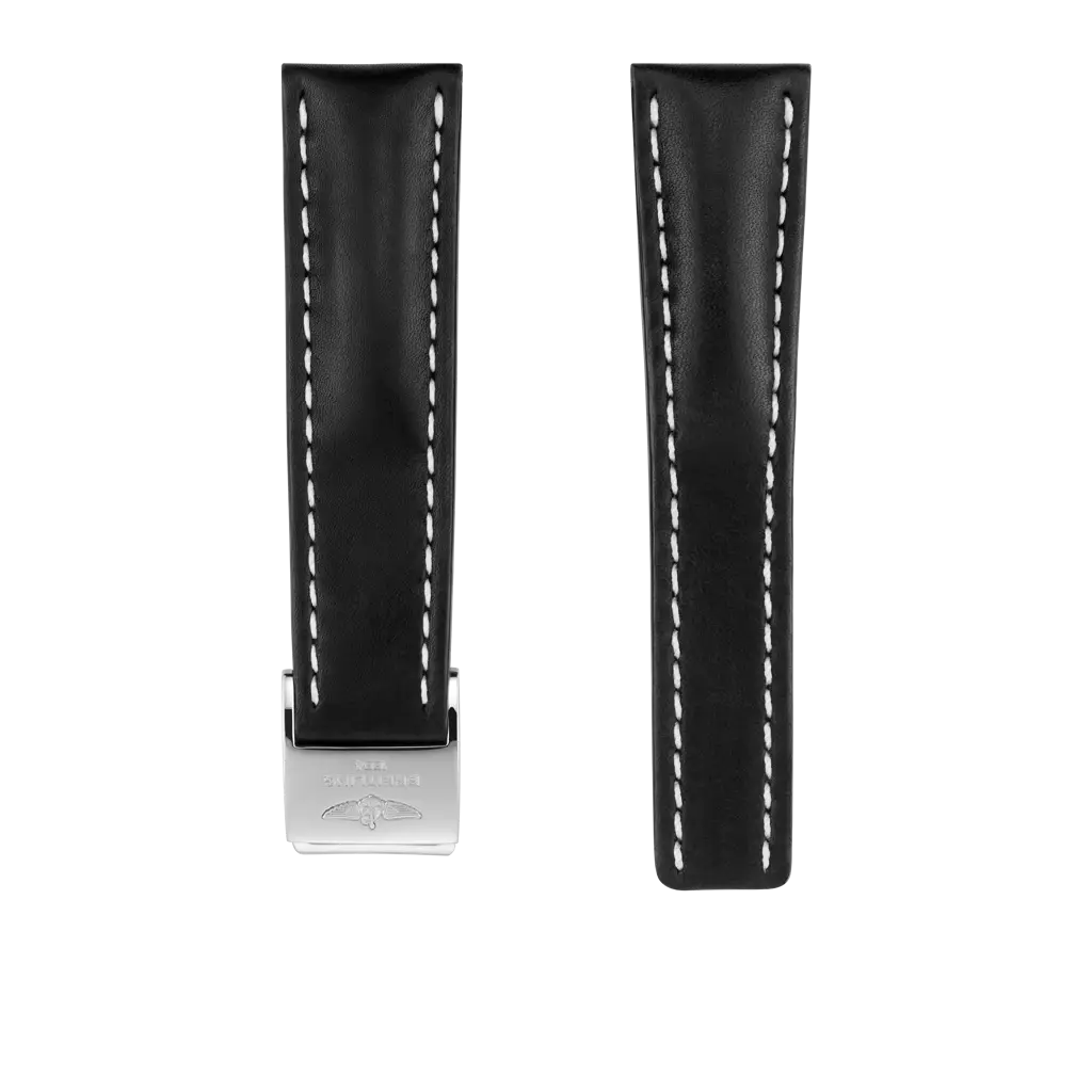 Black novo nappa calfskin leather strap - 442X - image 1