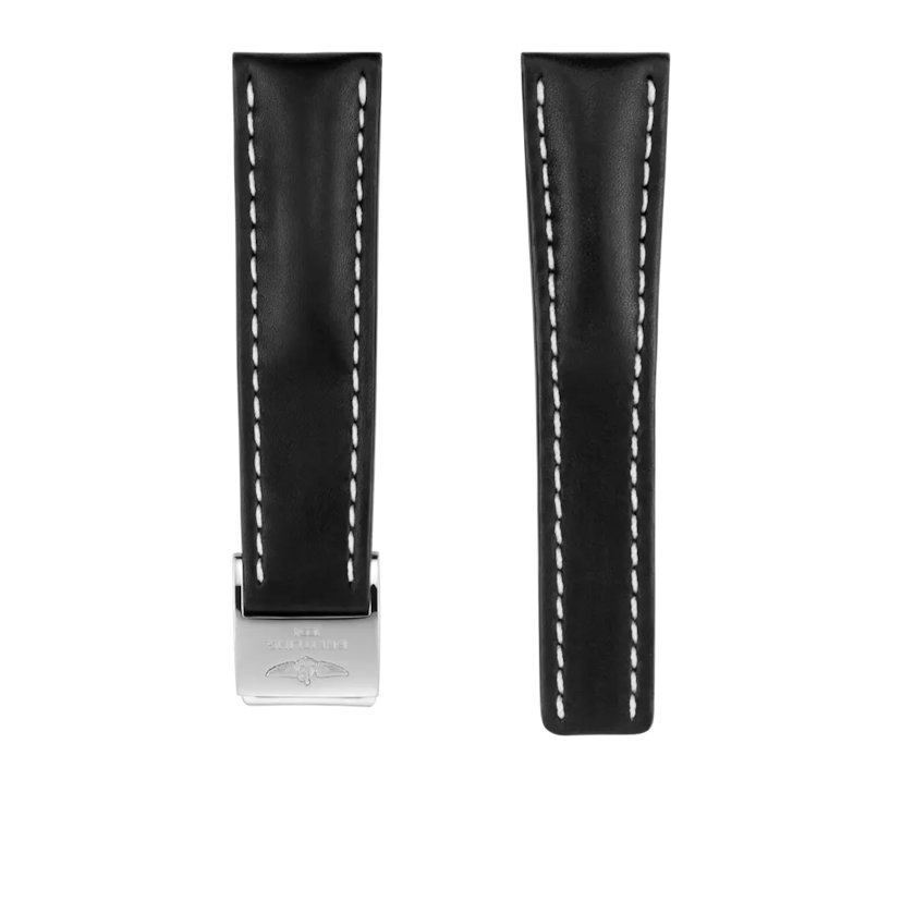 Black novo nappa calfskin leather strap - 442X - image 1