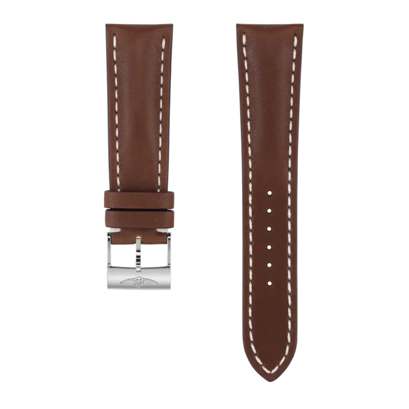 Brown novo nappa calfskin leather strap - 443X - image 1