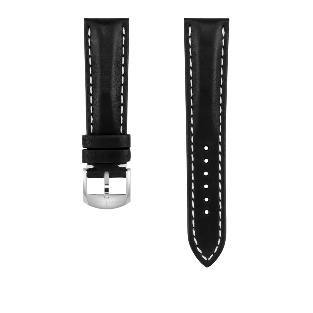 Black novo nappa calfskin leather strap - 493X - image 1