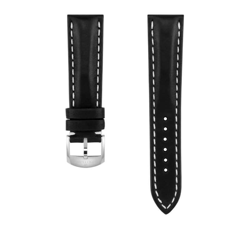 Black novo nappa calfskin leather strap - 493X - image 1