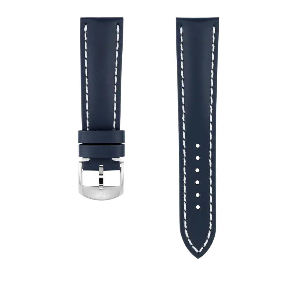Blue calfskin leather strap - 494X - image 1