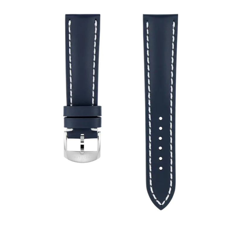 Blue calfskin leather strap - 494X - image 1