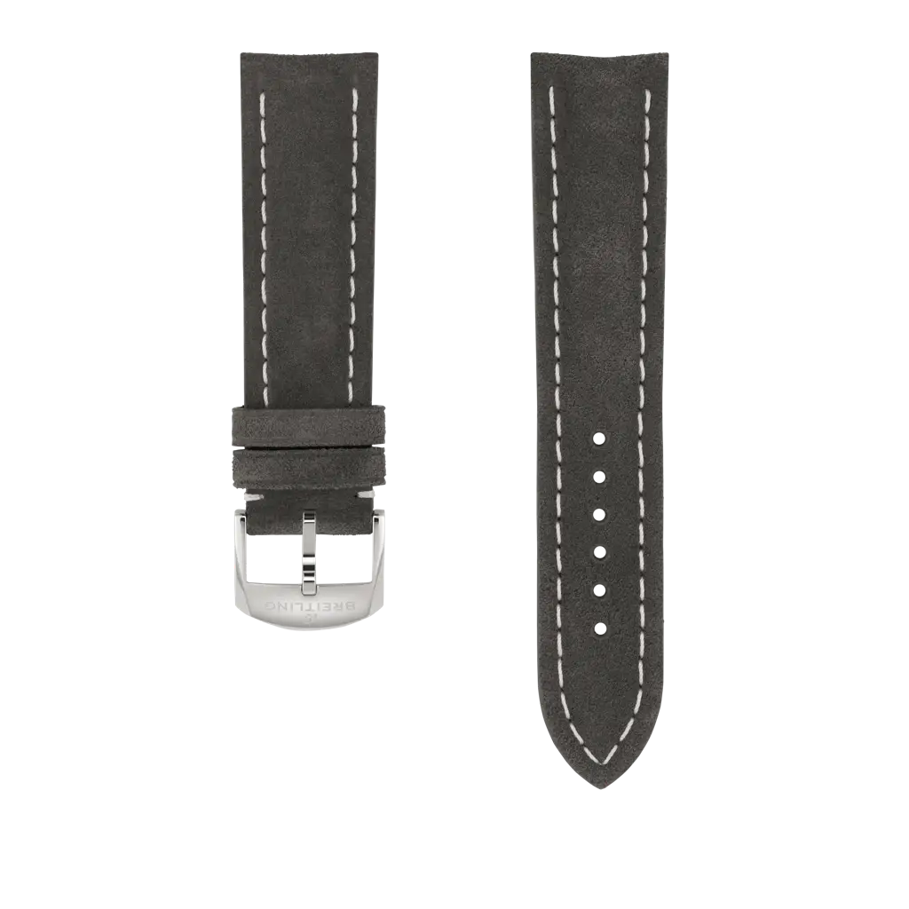 Anthracite nubuck calfskin leather strap - 498XL - image 1