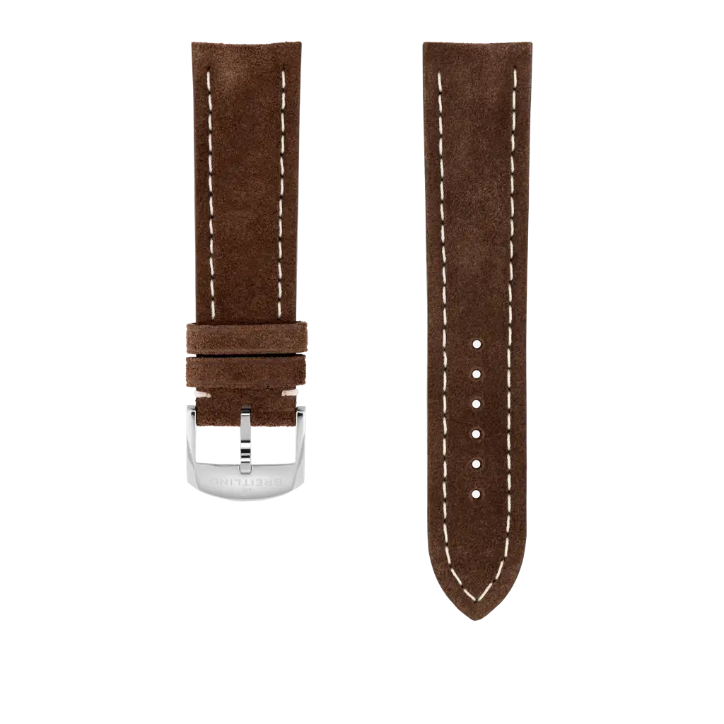 Brown nubuck calfskin leather strap - 499X - image 1