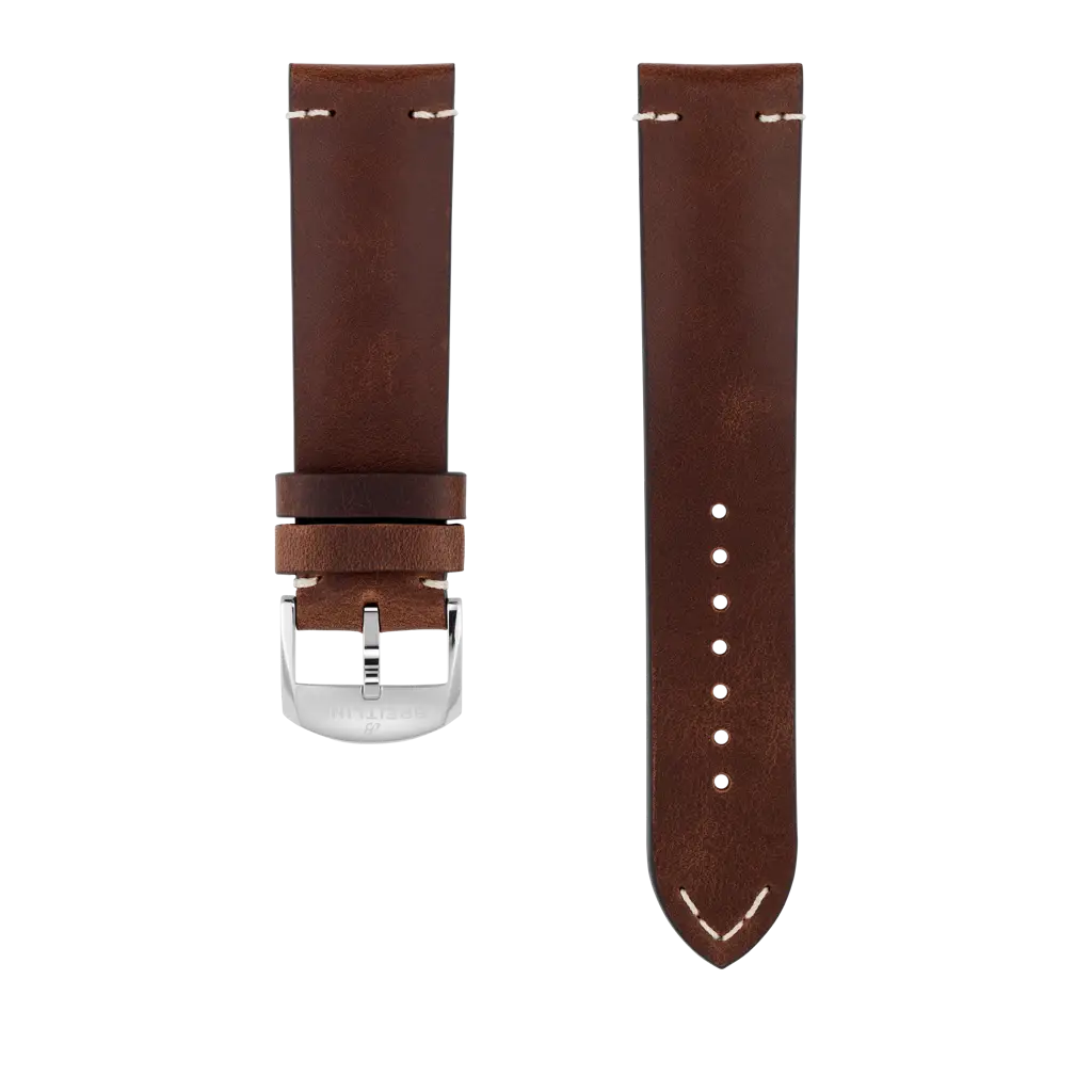 Brown drakkar calfskin leather strap - 515X - image 1