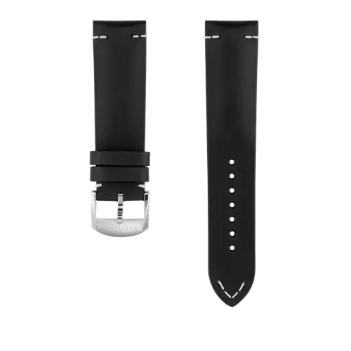 Black drakkar calfskin leather strap 516X