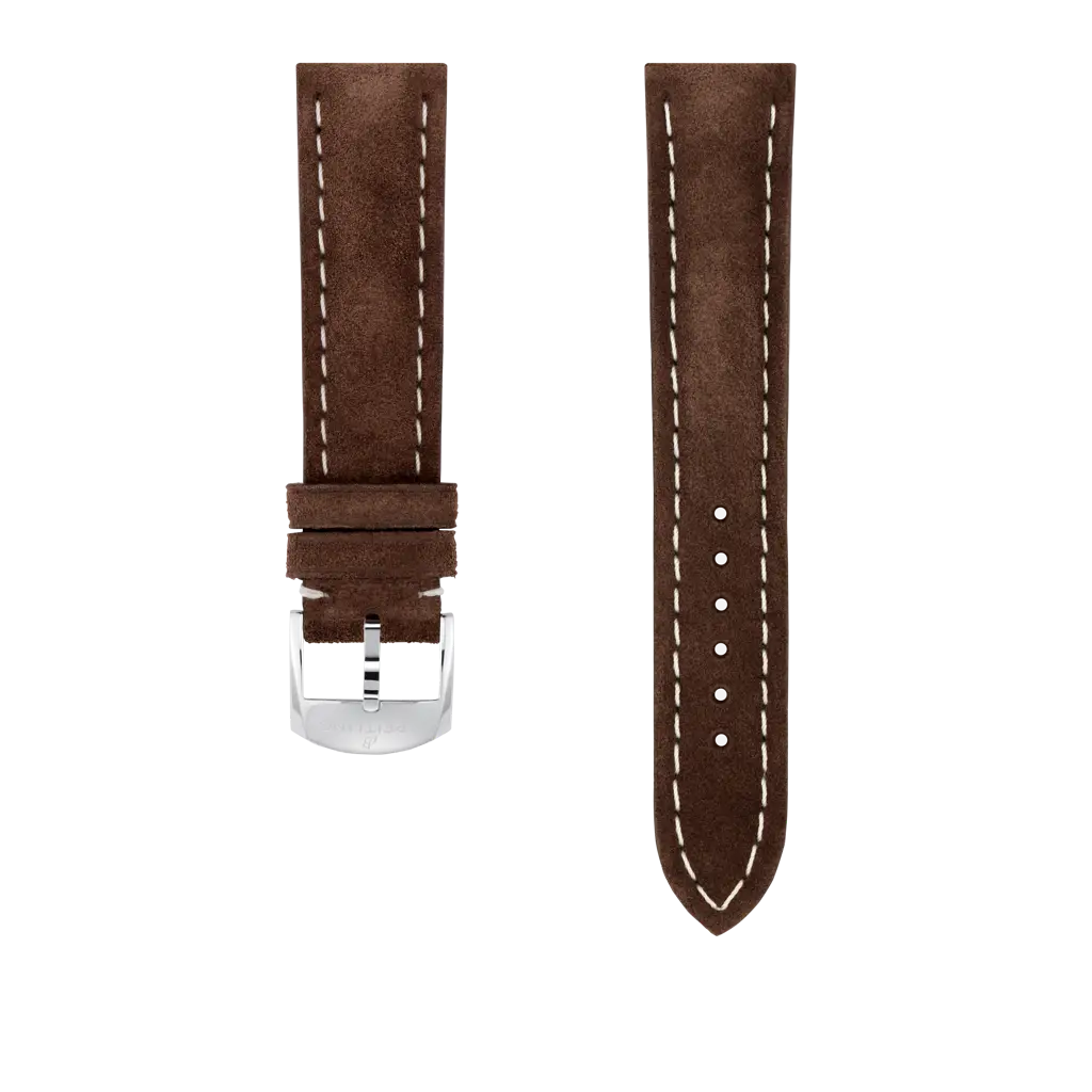 Brown nubuck calfskin leather strap - 526X - image 1