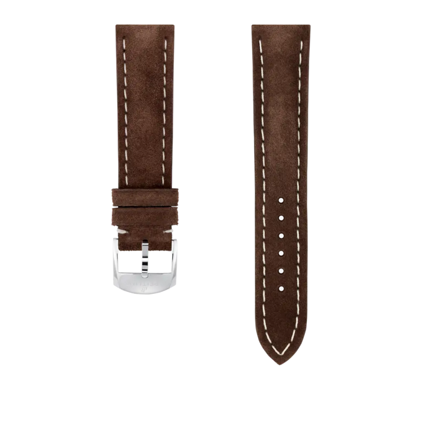 Brown nubuck calfskin leather strap - 526X - image 1