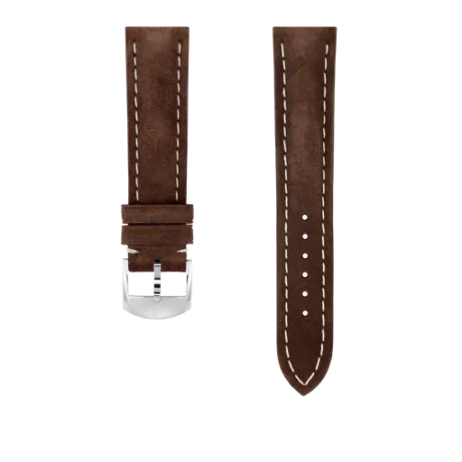 Brown nubuck calfskin leather strap 526X