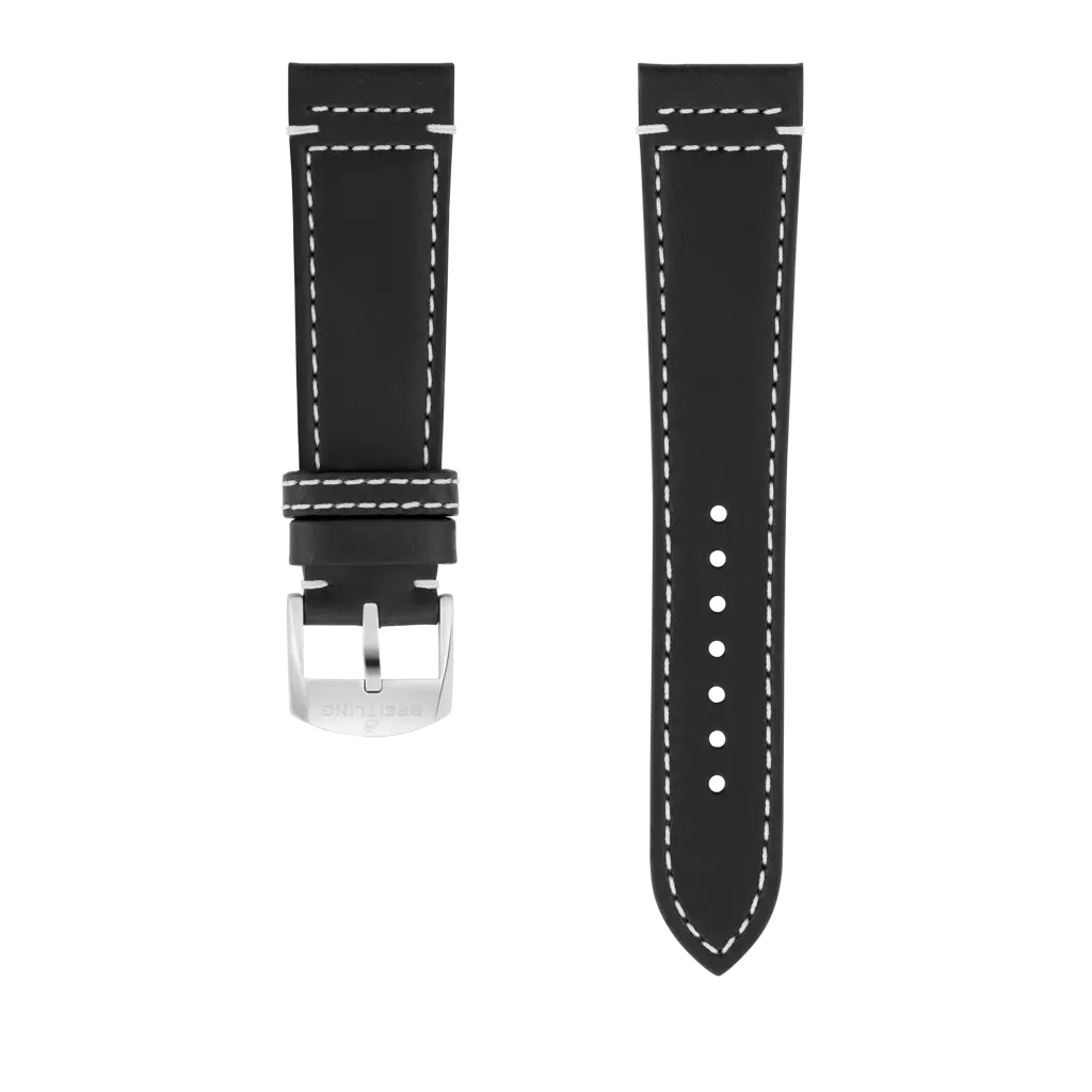 Black drakkar calfskin leather strap - 534X - image 1