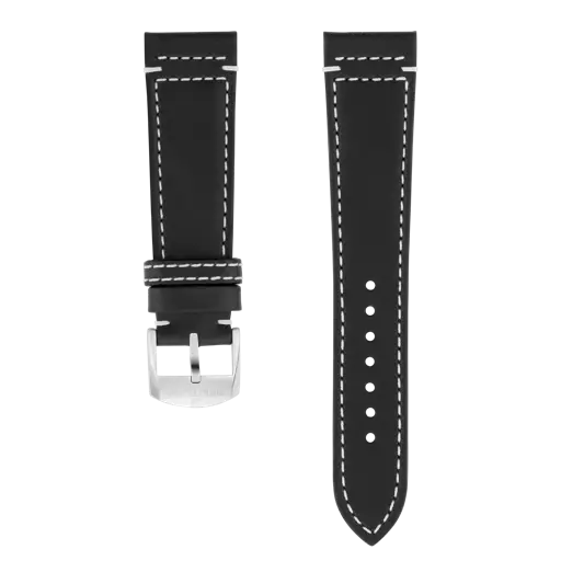 Black drakkar calfskin leather strap 548X