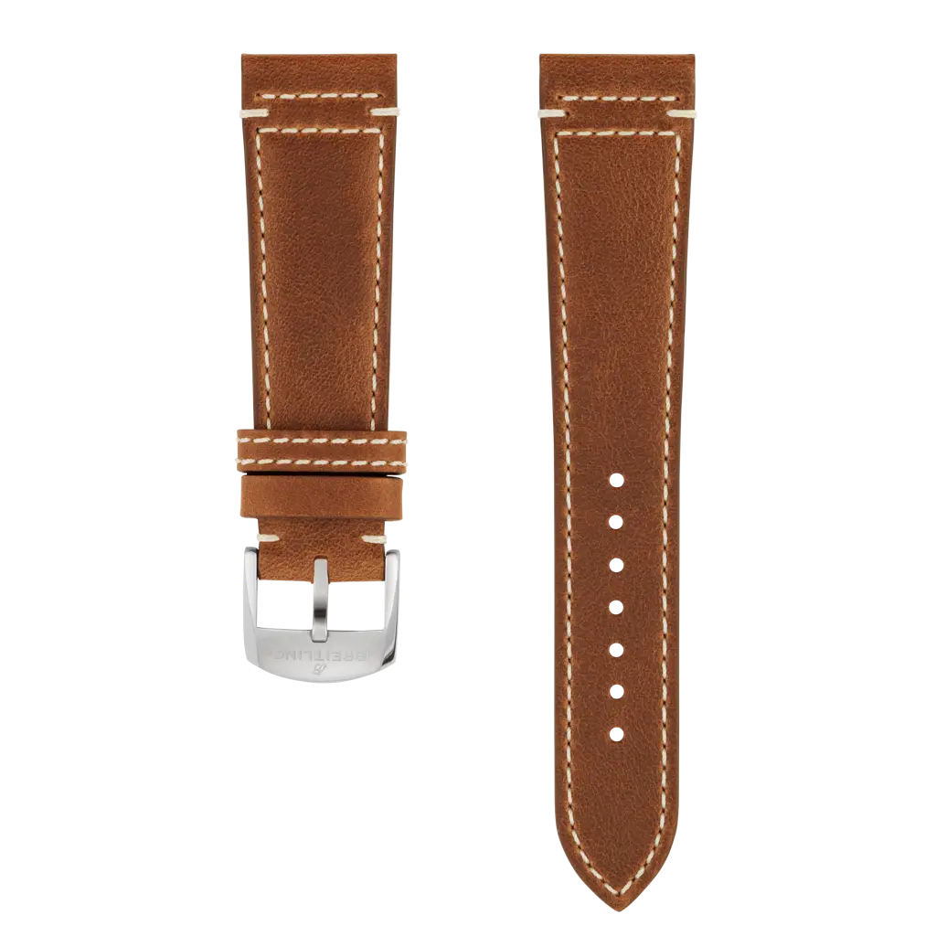 Brown drakkar calfskin leather strap - 557X - image 1