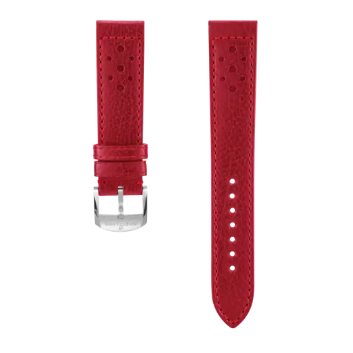 Red racing-themed calfskin leather strap 561X