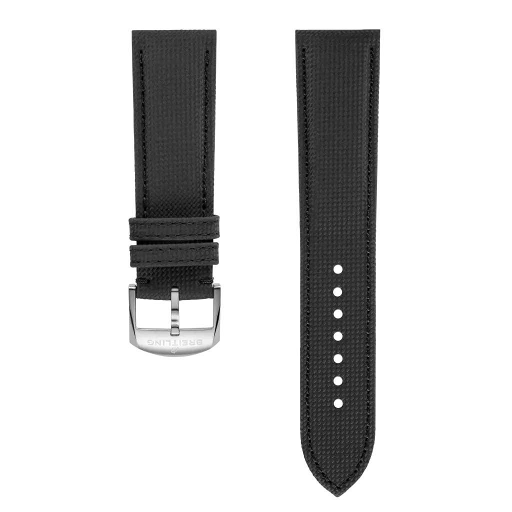 Anthracite military calfskin leather strap - 596X - image 1