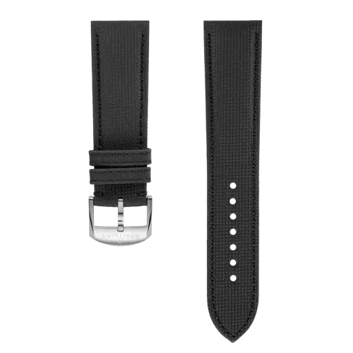 Anthrazitfarbenes Militär-Kalbslederarmband 596X