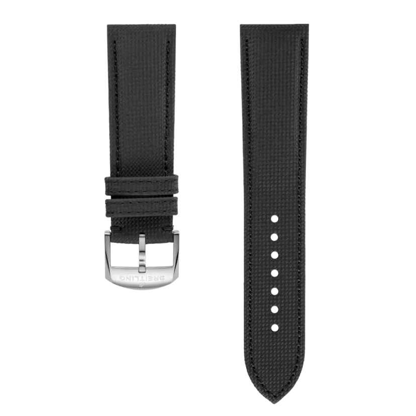 Anthracite military calfskin leather strap - 596XL - image 1