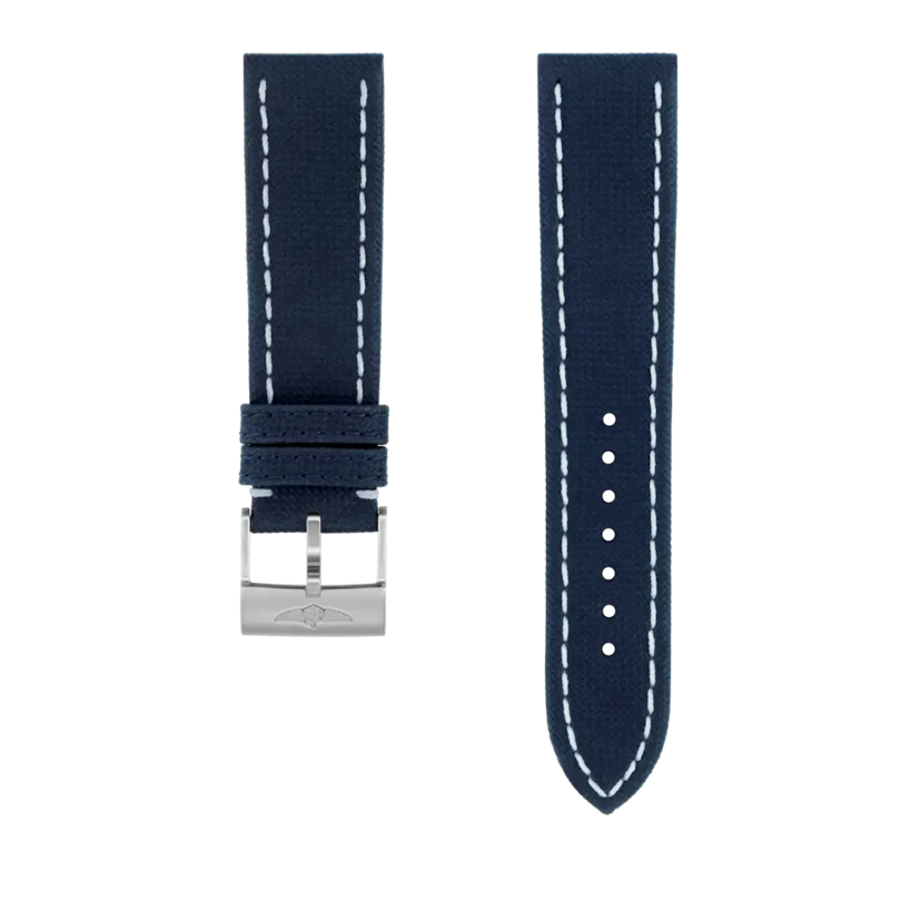 Blue military calfskin leather strap - 636X - image 1