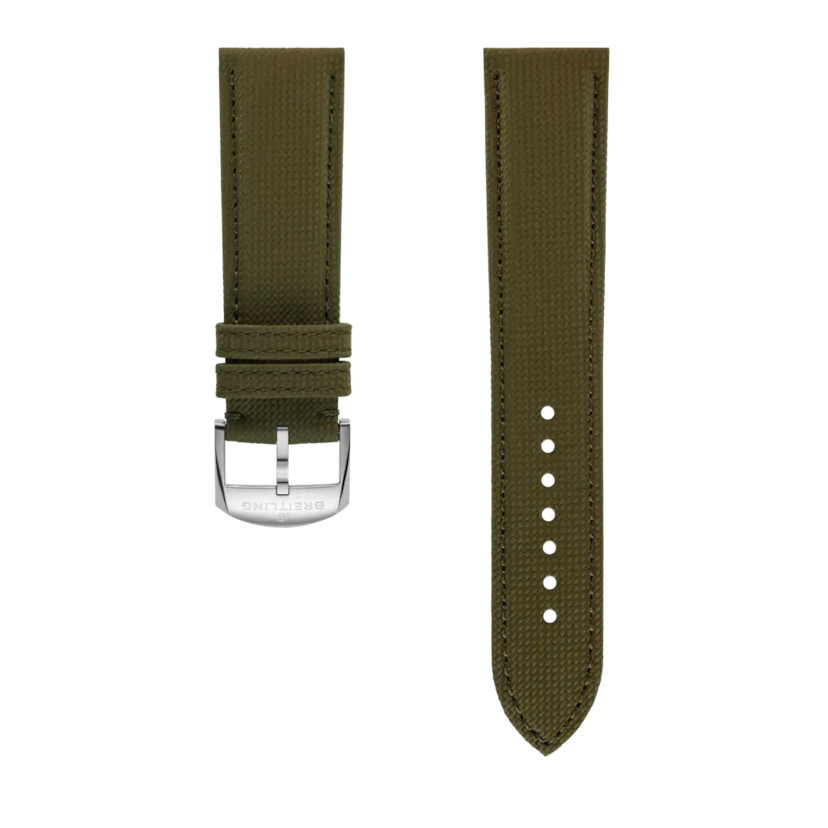 Green military calfskin leather strap - 658X - image 1