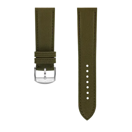 Bracelet en cuir de veau vert militaire 658X
