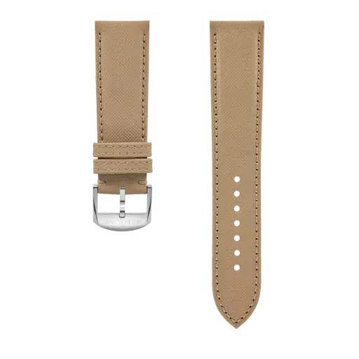 Correa militar de piel de becerro beis 659X