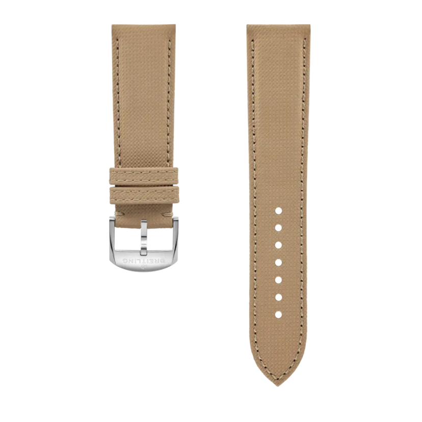 Beige military calfskin leather strap - 659XS - image 1