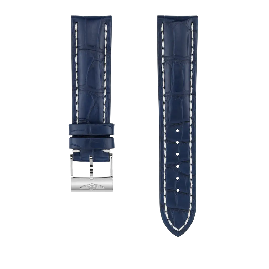 Blue alligator leather strap - 731P - image 1