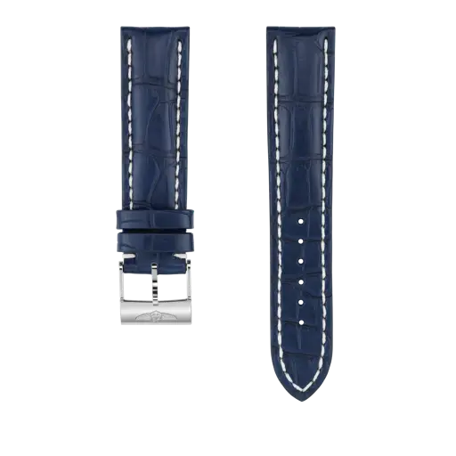 Bracelet en cuir d’alligator bleu 731P