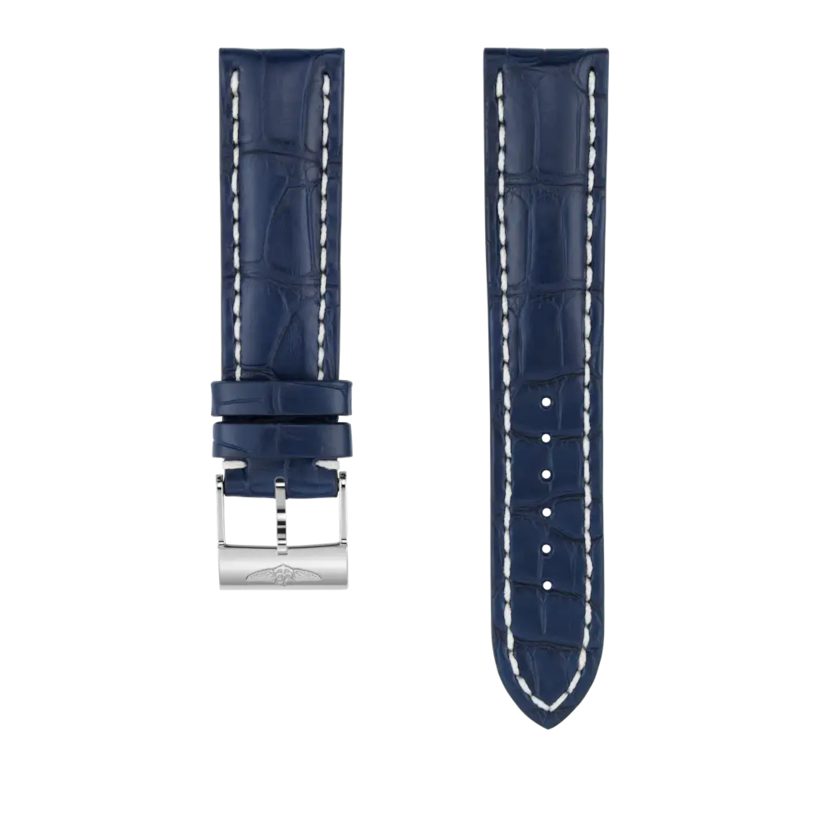 Blue alligator leather strap - 731PL - image 1