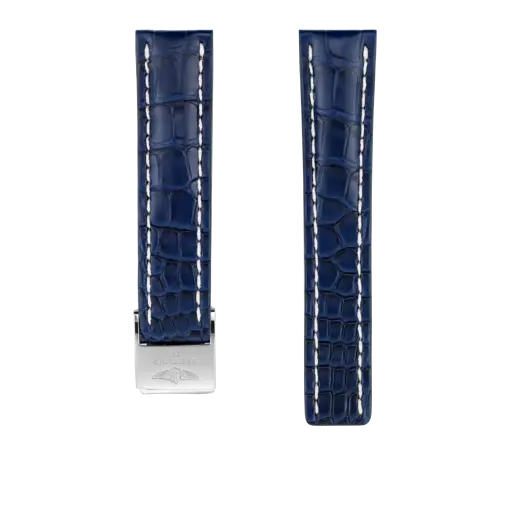 Bracelet en cuir d’alligator bleu 732P