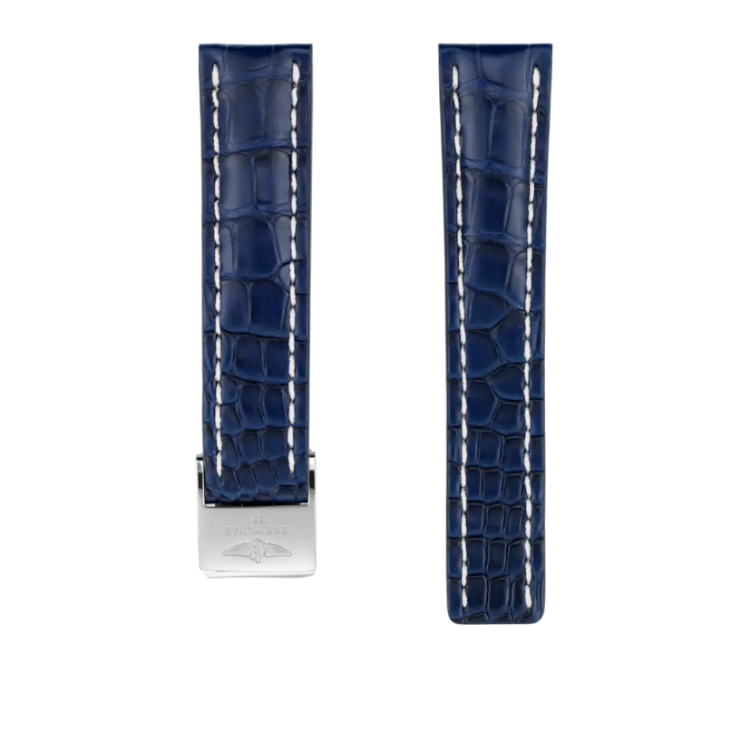 Blue alligator leather strap - 732PS - image 1