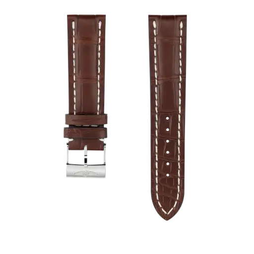 Bracelet en cuir d’alligator marron 739P