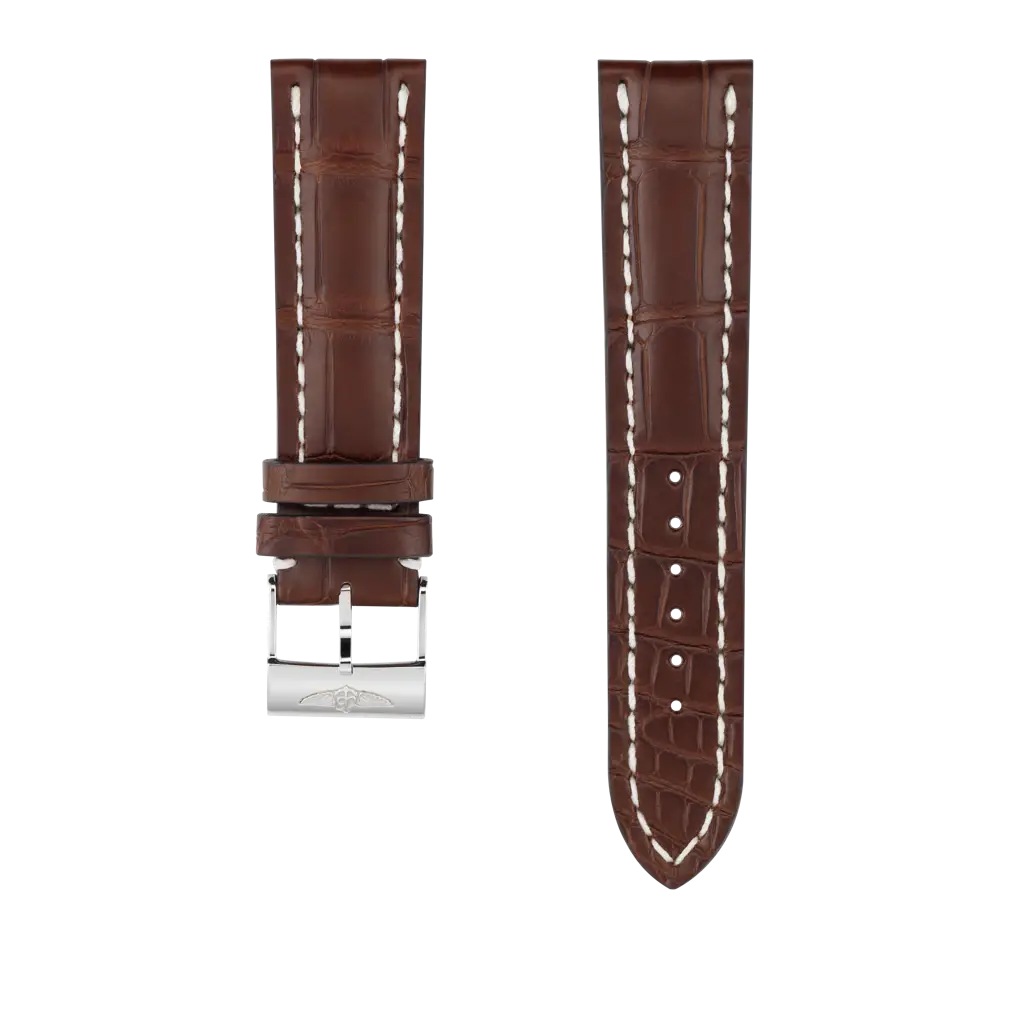 Brown alligator leather strap - 739PS - image 1