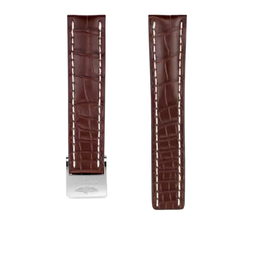 Bracelet en cuir d’alligator marron 740P